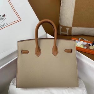 Replica Hermes Top Quality Replica Bag ShopTrench Brown Frosted - high-end fake designer purse