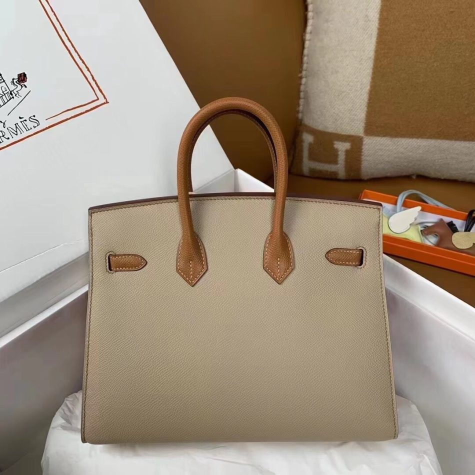 Replica Hermes Top Quality Replica Bag ShopTrench Brown Frosted - high-end fake designer purse