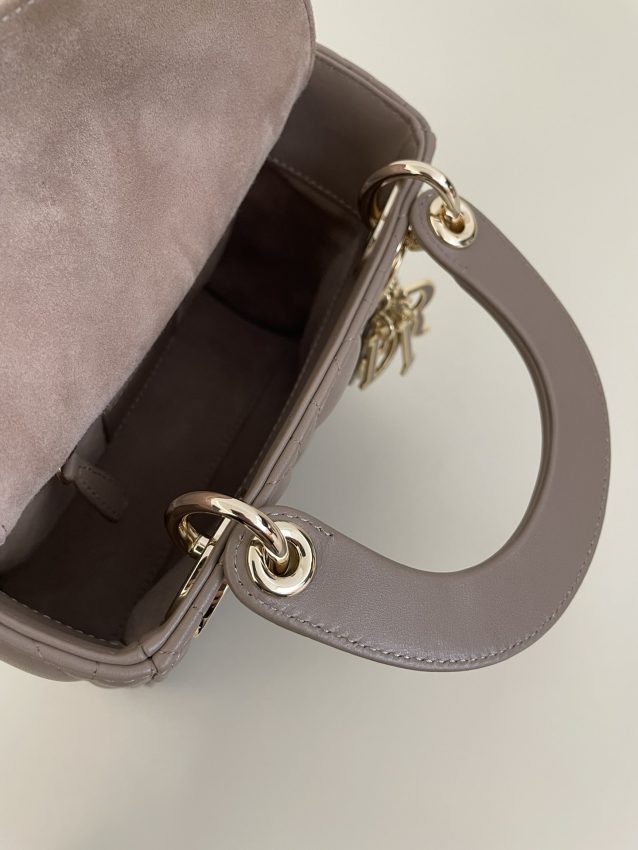 Replica Lady Dior Mini Dark Beige - realistic designer-inspired fake bag