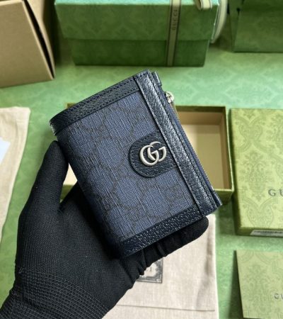 Replica Gucci Ophidia Compact Wallet Black - high-end fake designer purse