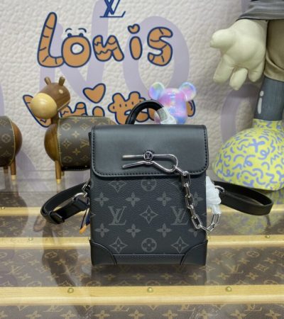 Replica Louis Vuitton Nano Steamer Black Canvas - best-selling designer handbag dupe