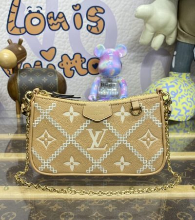 Replica Louis Vuitton Easy Pouch Apricot - realistic designer-inspired fake bag