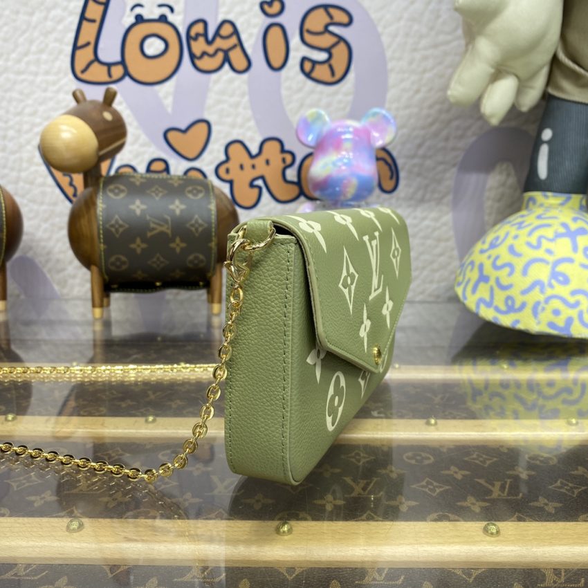 Replica Louis Vuitton Félicie Pochette Green - top-tier luxury replica shoulder bag