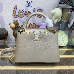 Replica Loius Vuitton Capucines Golden Grey - 1:1 designer replica handbag