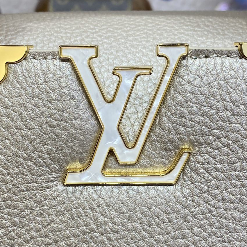 Replica Loius Vuitton Capucines Golden Grey - best quality luxury bag dupe