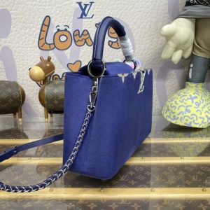 Replica Loius Vuitton Capucines Blue Velvet - ultra-realistic fake designer tote