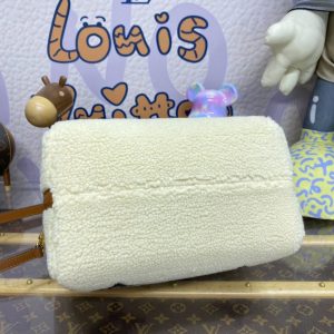 Replica Louis Vuitton Speedy Bandouliere 25 White Wool - 1:1 designer replica handbag