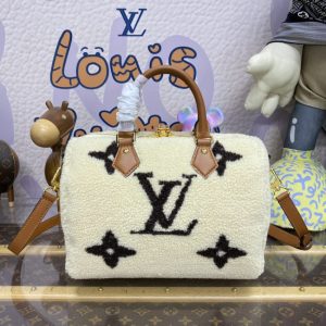 Replica Louis Vuitton Speedy Bandouliere 25 White Wool - elite superclone designer purse