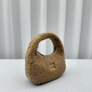 Replica Miu Miu Wander Wool Brown - top-tier luxury replica shoulder bag