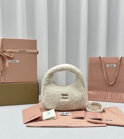Replica Miu Miu Wander White Wool - high-end fake designer purse