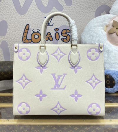 Replica LV OnTheGo White Purple - best quality luxury bag dupe