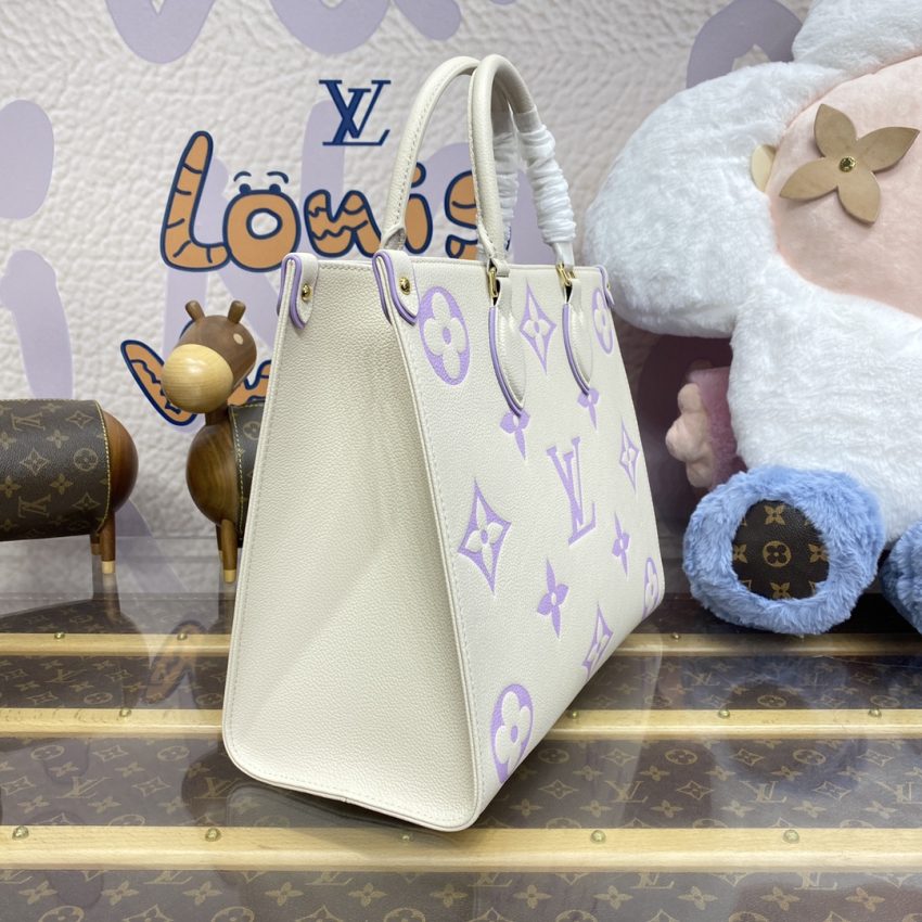Replica LV OnTheGo White Purple - best-selling designer handbag dupe