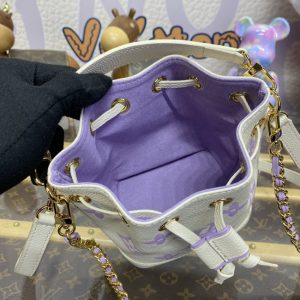 Replica Louis Vuitton Nano Noe White Purple - 1:1 designer replica handbag