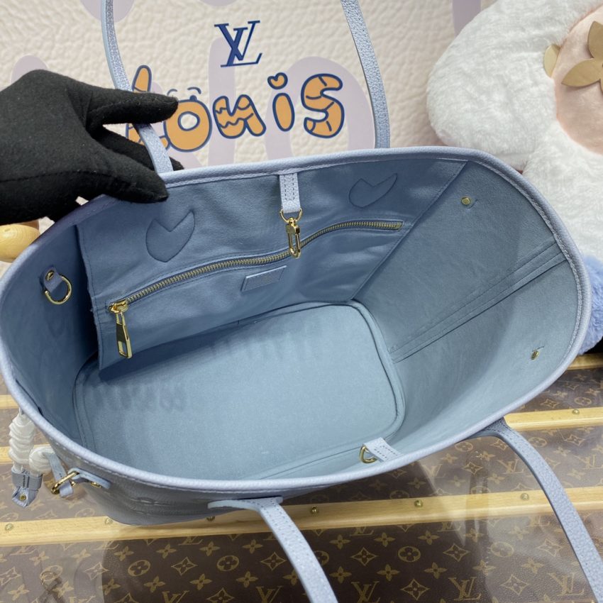 Replica Louis Vuitton Neverfull MM Sky Blue - realistic designer-inspired fake bag