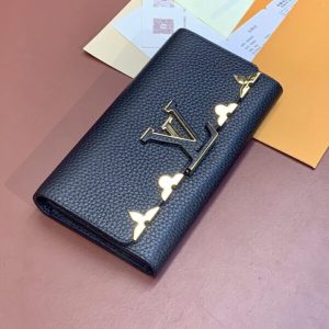 Replica Louis Vuitton Capucines Long Black - high-end fake designer purse