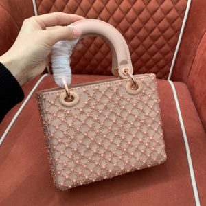 Replica Lady Dior Pink Pearl - top-tier luxury replica shoulder bag