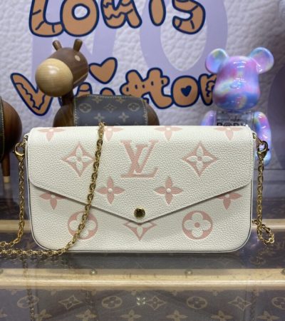 Replica Louis Vuitton Félicie Pochette White Pink - elite superclone designer purse