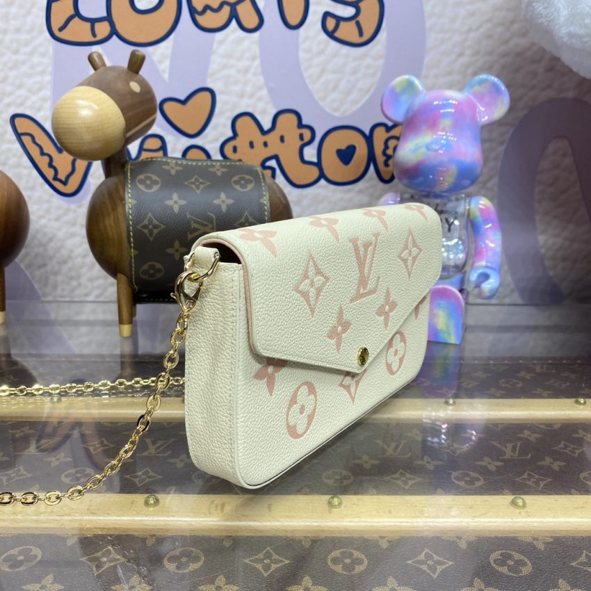 Replica Louis Vuitton Félicie Pochette White Pink - top-rated replica designer bag