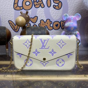 Replica Louis Vuitton Felicie Pochette White Purple - top-rated replica designer bag