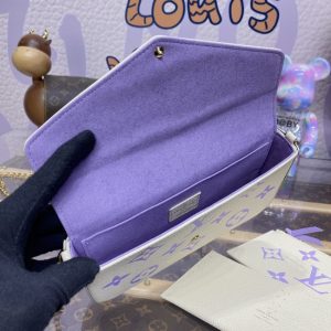 Replica Louis Vuitton Felicie Pochette White Purple - best quality luxury bag dupe