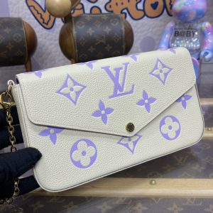 Replica Louis Vuitton Felicie Pochette White Purple - high-accuracy replica luxury purse