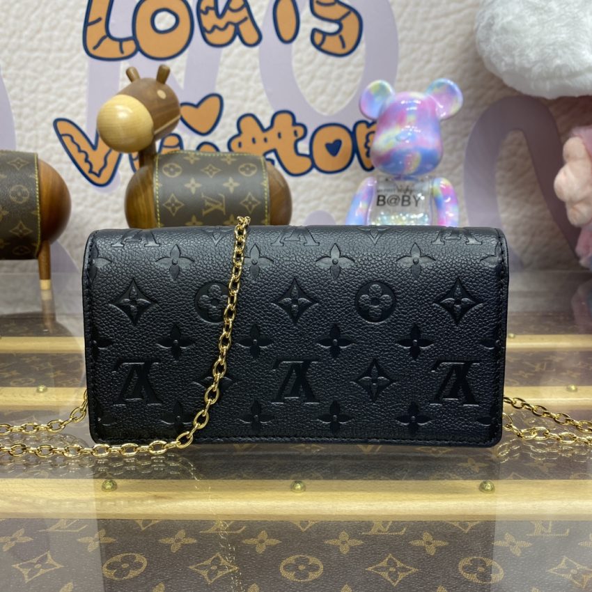 Replica Louis Vuitton Wallet On Chain Lily Black - realistic designer-inspired fake bag