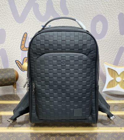 Replica Louis Vuitton Avenue Backpack Black Grid - best quality luxury bag dupe