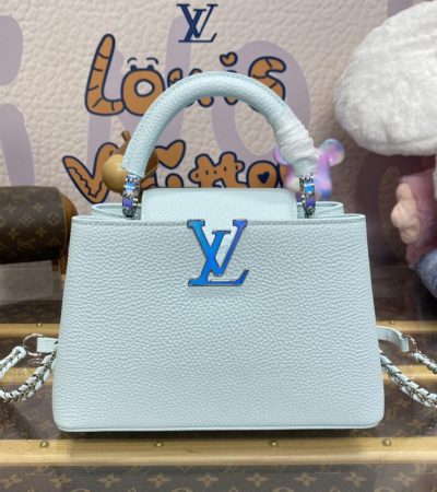 Replica Loius Vuitton Capucines Blue - top-tier luxury replica shoulder bag