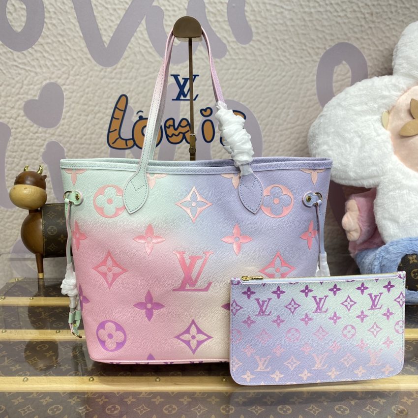 Replica Louis Vuitton Neverfull MM Purple - best quality luxury bag dupe