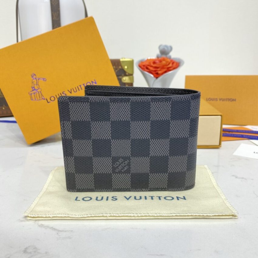 Replica Louis Vuitton Multiple Wallet Black Grid - 1:1 designer replica handbag