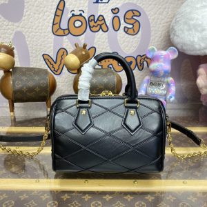 Replica Louis Vuitton Speedy Bandouliere 20 Black - best quality luxury bag dupe