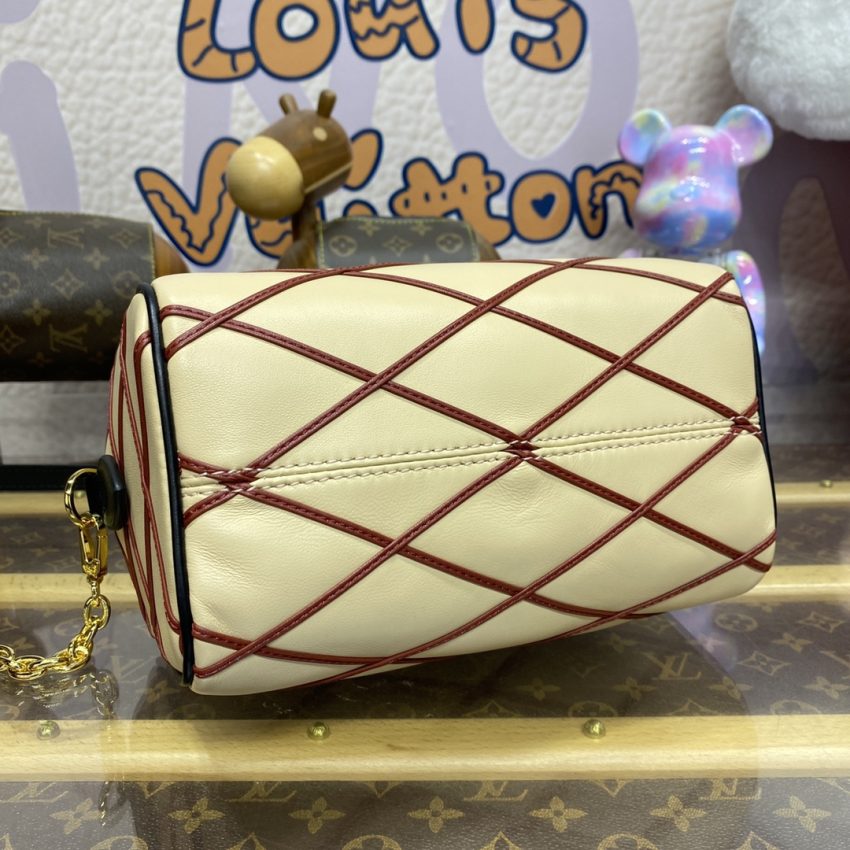 Replica Louis Vuitton Speedy Bandouliere 20 Beige - premium 1:1 fake handbag model