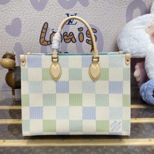 Replica LV OnTheGo Green Grid - elite superclone designer purse