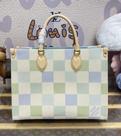 Replica LV OnTheGo Green Grid - elite superclone designer purse