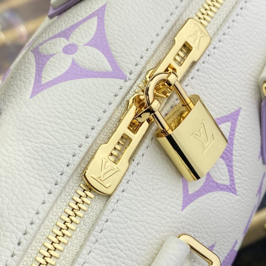 Replica Louis Vuitton Speedy Bandouliere 20 White Purple - top-tier luxury replica shoulder bag