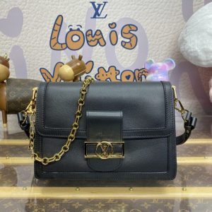Replica Louis Vuitton Dauphine MM Black - near-authentic luxury replica handbag