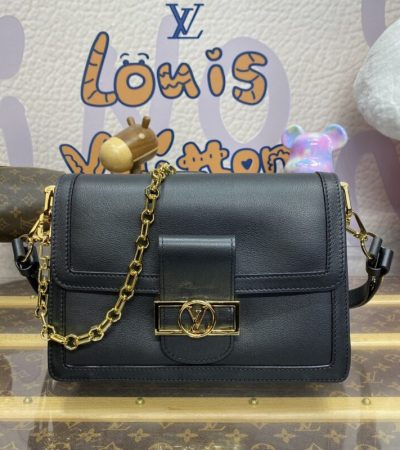 Replica Louis Vuitton Dauphine MM Black - near-authentic luxury replica handbag