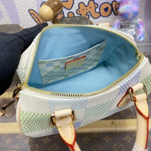 Replica Louis Vuitton Speedy Bandouliere 20 Green Grid - near-authentic luxury replica handbag