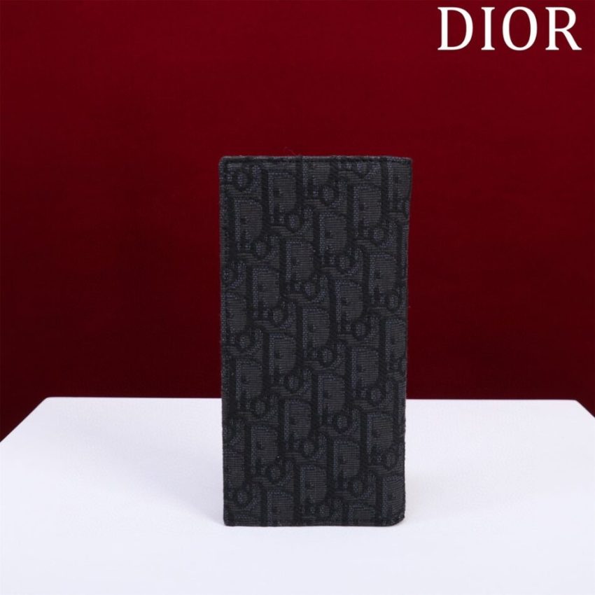 Replica Dior Long Jacquard Wallet Black - top-rated replica designer bag