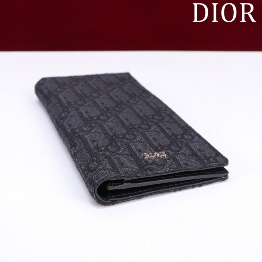 Replica Dior Long Jacquard Wallet Black - near-authentic luxury replica handbag