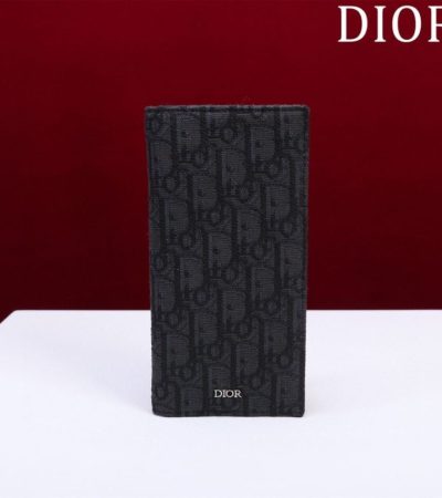 Replica Dior Long Jacquard Wallet Black - high-quality designer bag clone
