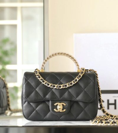 Replica CHANEL CF 19 cm Handle Black - top-rated replica designer bag