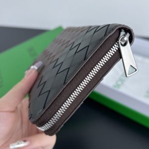 Replica Bottega Veneta Zip Long Wallet Brown&Black - high-end fake designer purse