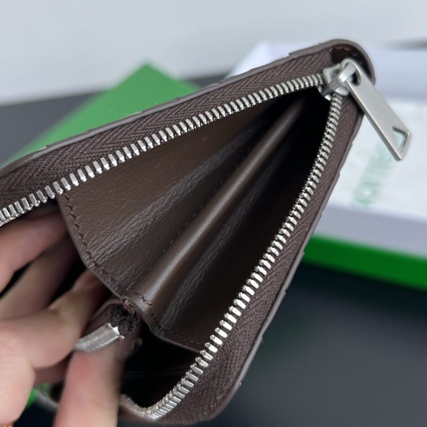 Replica Bottega Veneta Zip Long Wallet Brown&Black - elite superclone designer purse
