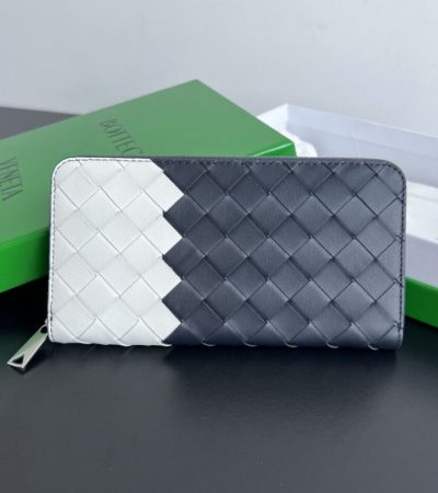 Replica Bottega Veneta Zip Long Wallet White&Blue - high-accuracy replica luxury purse