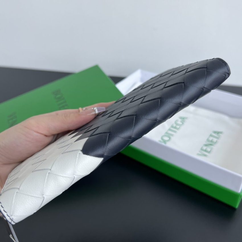 Replica Bottega Veneta Zip Long Wallet White&Blue - best quality luxury bag dupe