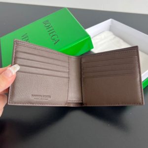 Replica Bottega Veneta Intrecciato Bi-Fold Wallet Black&Brown - best-selling designer handbag dupe