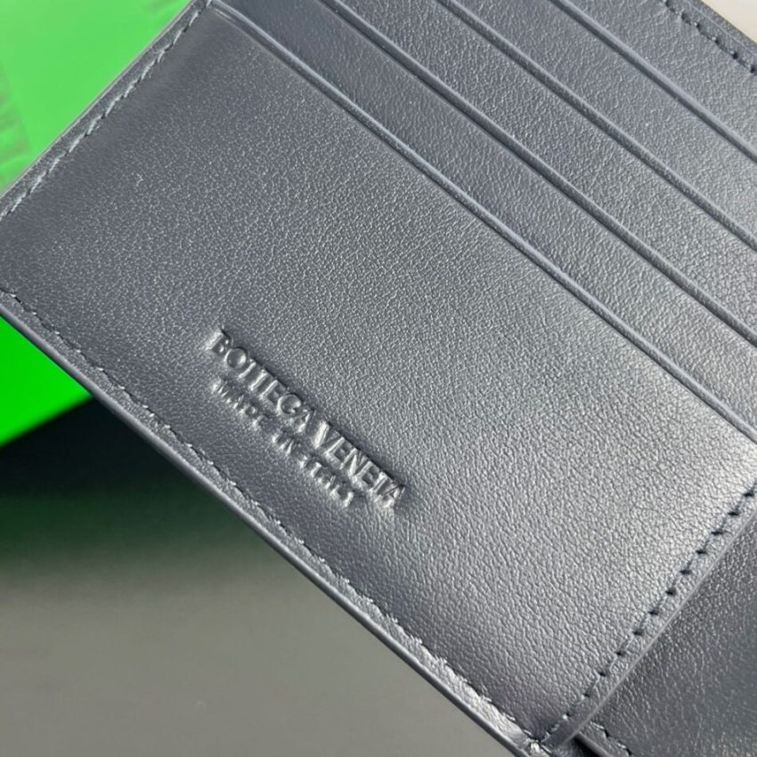 Replica Bottega Veneta Intrecciato Bi-Fold Wallet White&Blue - premium 1:1 fake handbag model