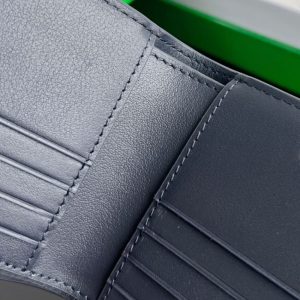 Replica Bottega Veneta Intrecciato Bi-Fold Wallet White&Blue - near-authentic luxury replica handbag