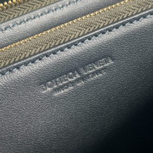 Replica Bottega Veneta Zip Long Wallet Green Grid - premium 1:1 fake handbag model